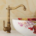 Antique brass ornate decorbites basin sink faucet bathroom mixer tap