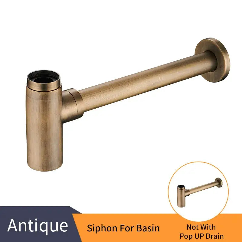 Antique brass round bottle trap bathroom vanity siphon drain pump