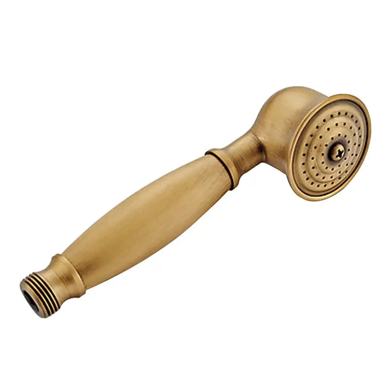 Antique brass round shower faucet set with handheld sprayer bathroom