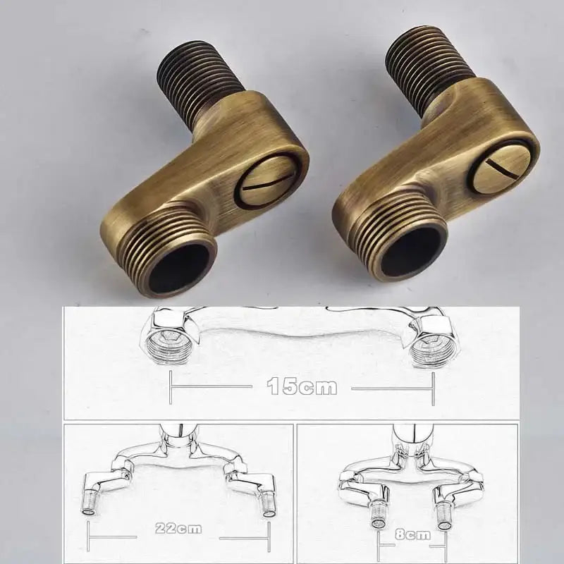 Antique brass round shower faucet set with handheld sprayer bathroom
