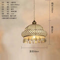Antique brass woven mesh gold lustre iron pendant light dining room