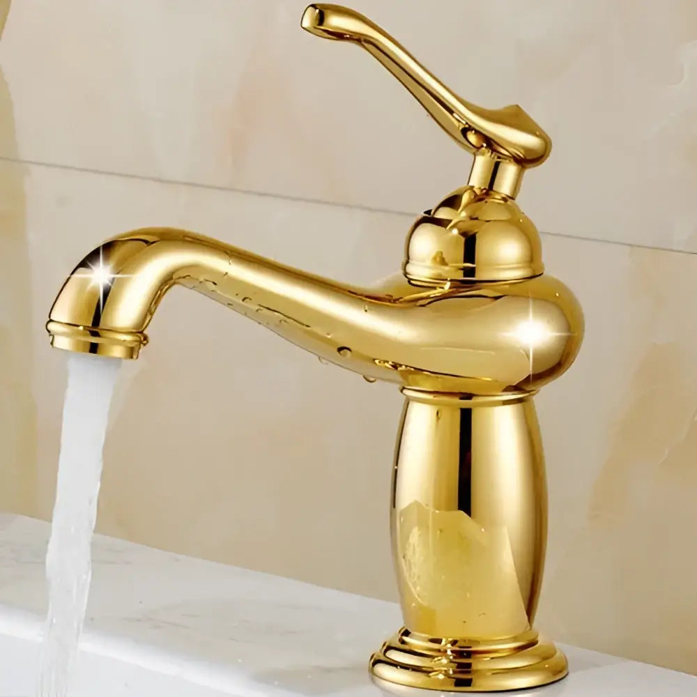Antique bronze bathroom faucet with white ceramic ornate handle