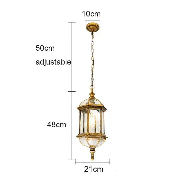 Antique bronze black outdoor hanging pendant light walkway lantern
