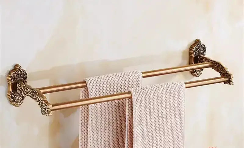 Antique bronze carved bath accessories set bathroom decor