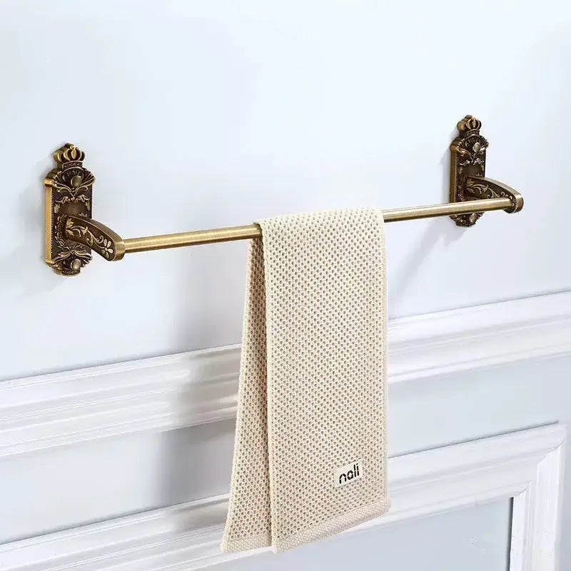 Antique bronze carved bath accessories set bathroom wall rack