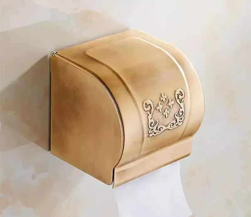 Antique bronze carved bath accessories set bathroom wall rack