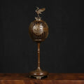Antique bronze crane incense burner living room decor piece
