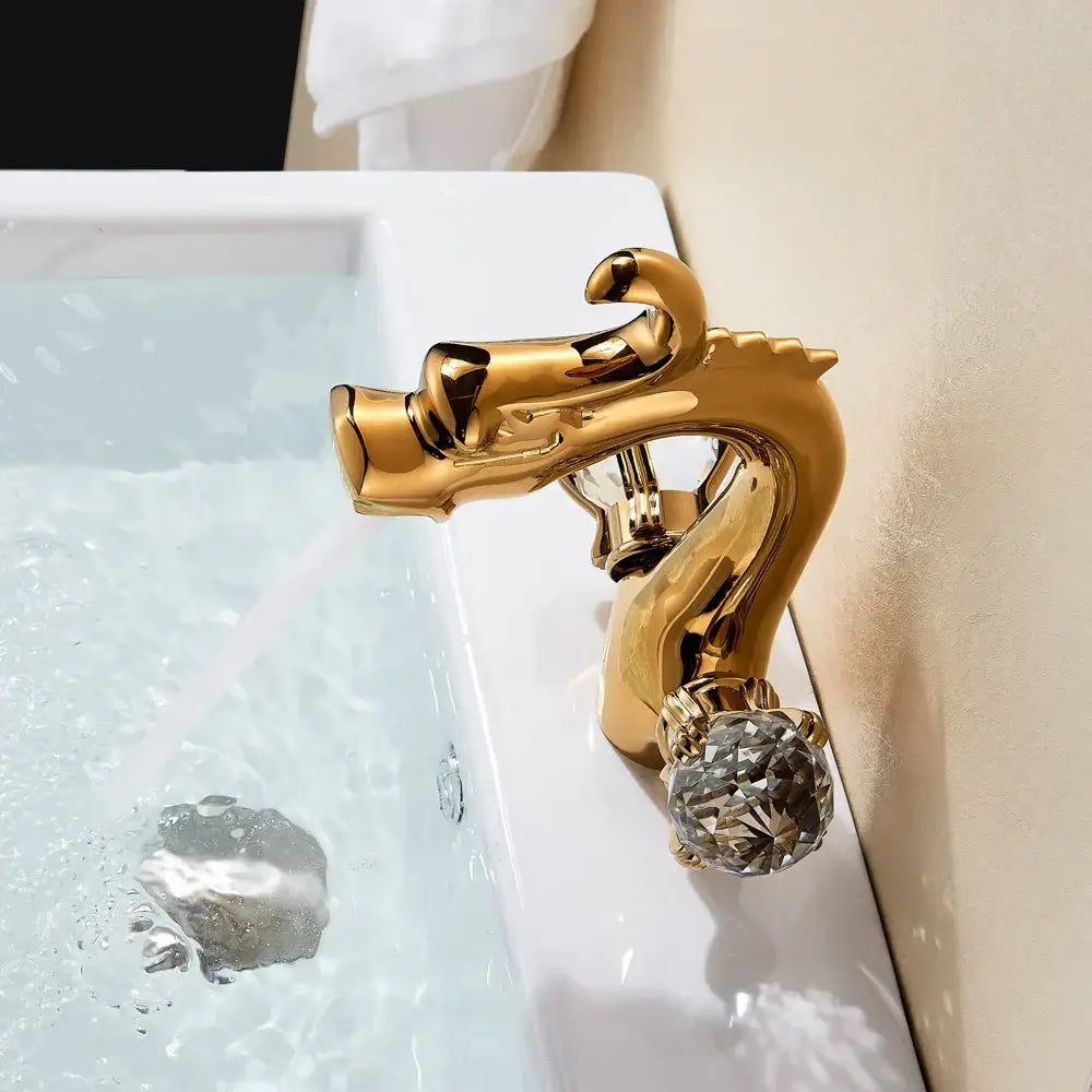 Antique bronze dragon handle basin faucet bathroom vessel sink tap