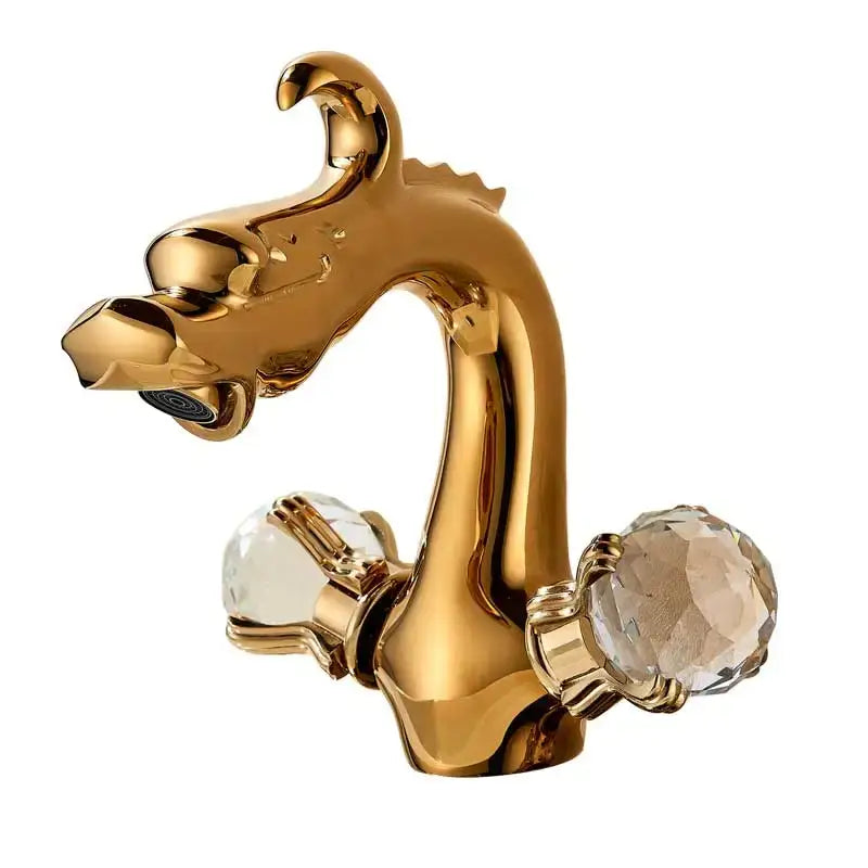 Antique bronze dragon handle basin faucet bathroom vessel sink tap