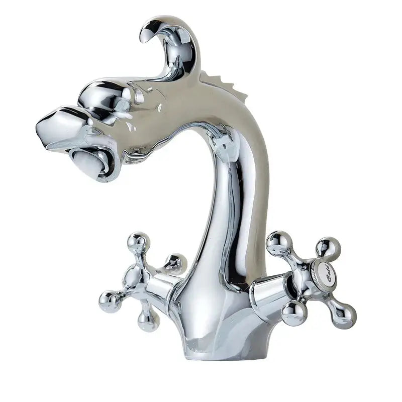 Antique bronze dragon handle basin faucet bathroom vessel sink tap