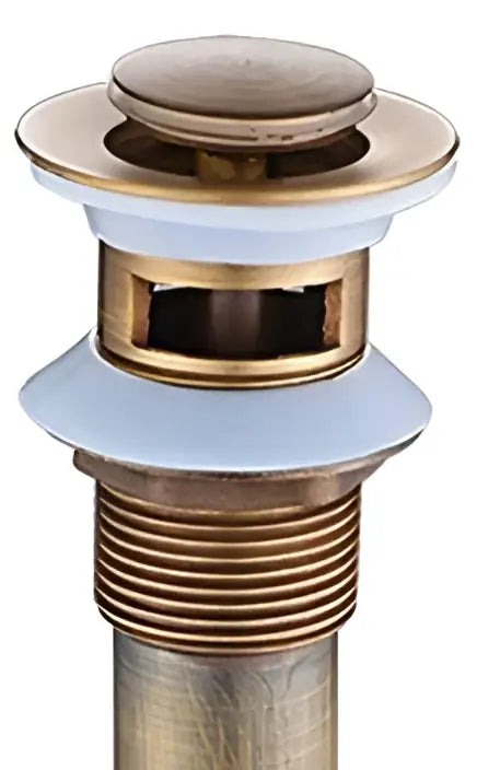 Antique brushed brass pop up sink drain bathroom stopper