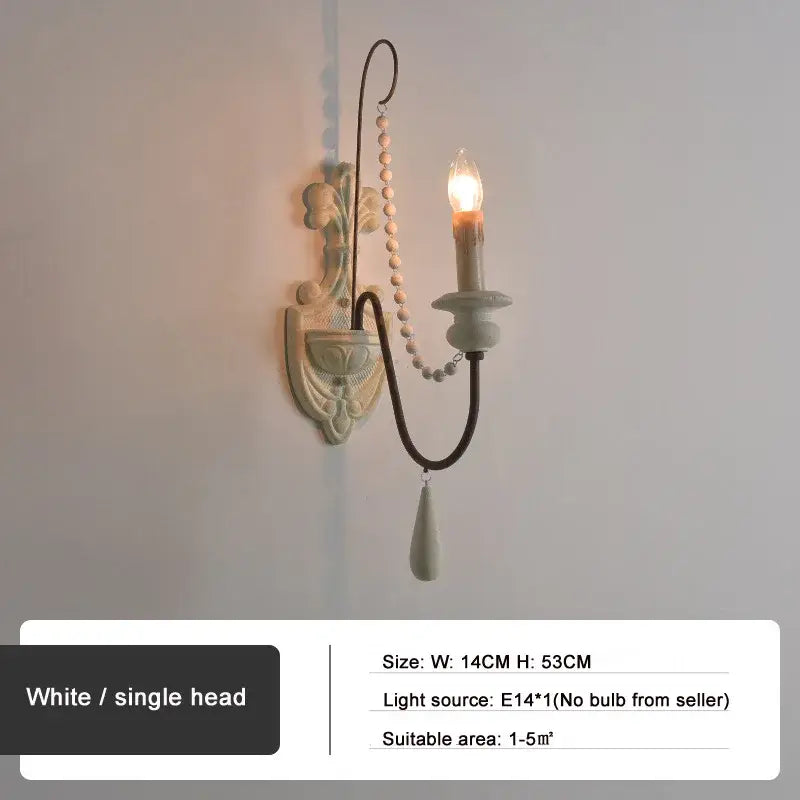 Antique country french wall lamp living room ornate sconce
