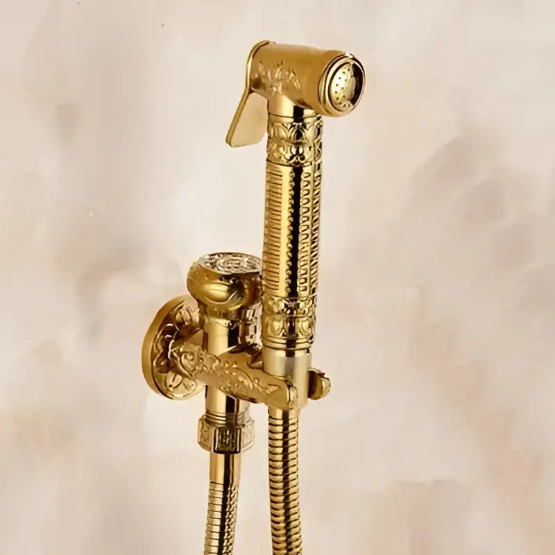 Antique engraved brass bidet shattaf for bathroom hygienic washing