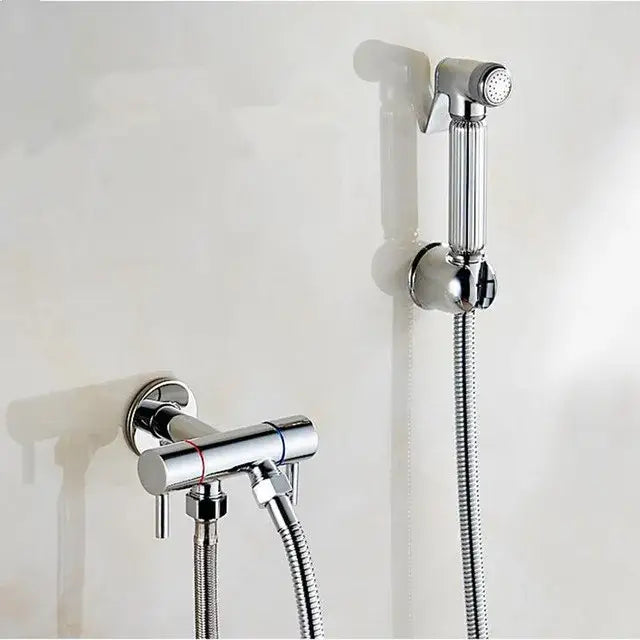 Antique engraved brass bidet shattaf for bathroom hygienic washing