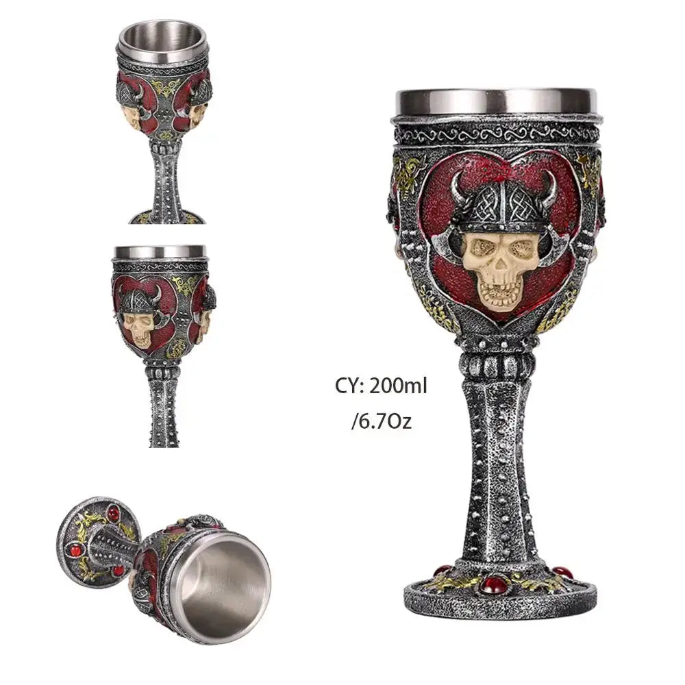 Antique gothic silver dragon king goblet dining room whiskey glass