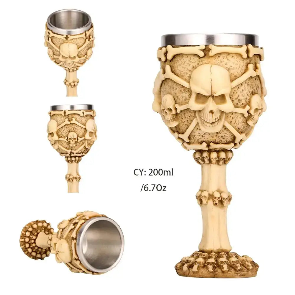 Antique gothic silver dragon king goblet dining room whiskey glass