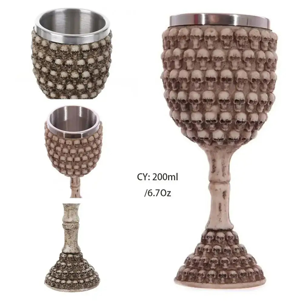 Antique gothic silver dragon king goblet dining room whiskey glass