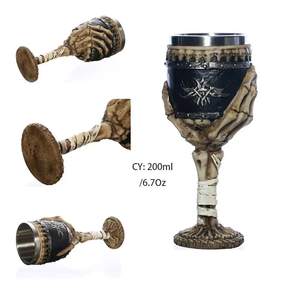 Antique gothic silver dragon king goblet dining room whiskey glass