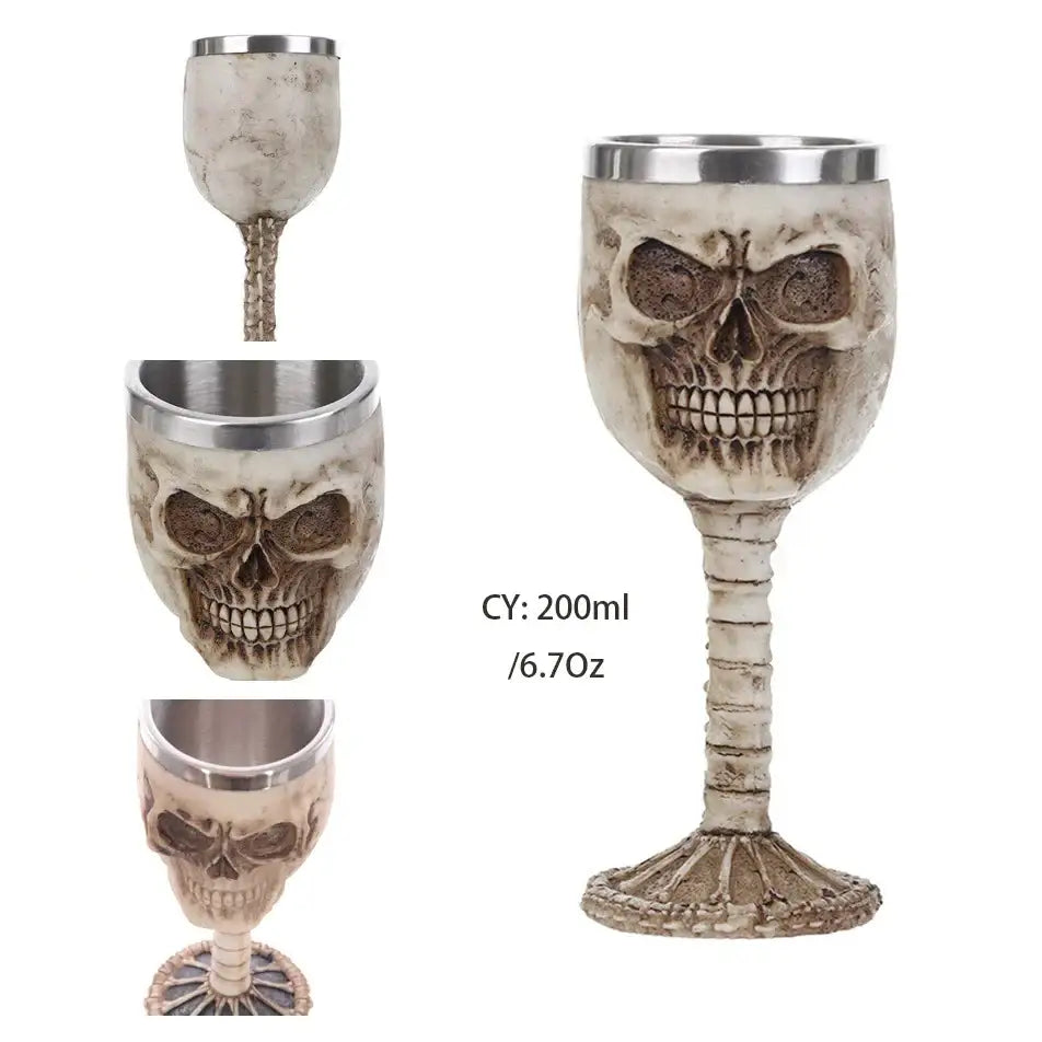 Antique gothic silver dragon king goblet dining room whiskey glass