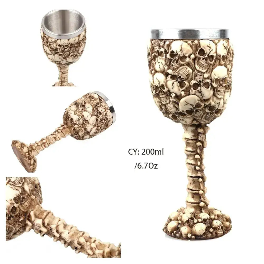 Antique gothic silver dragon king goblet dining room whiskey glass