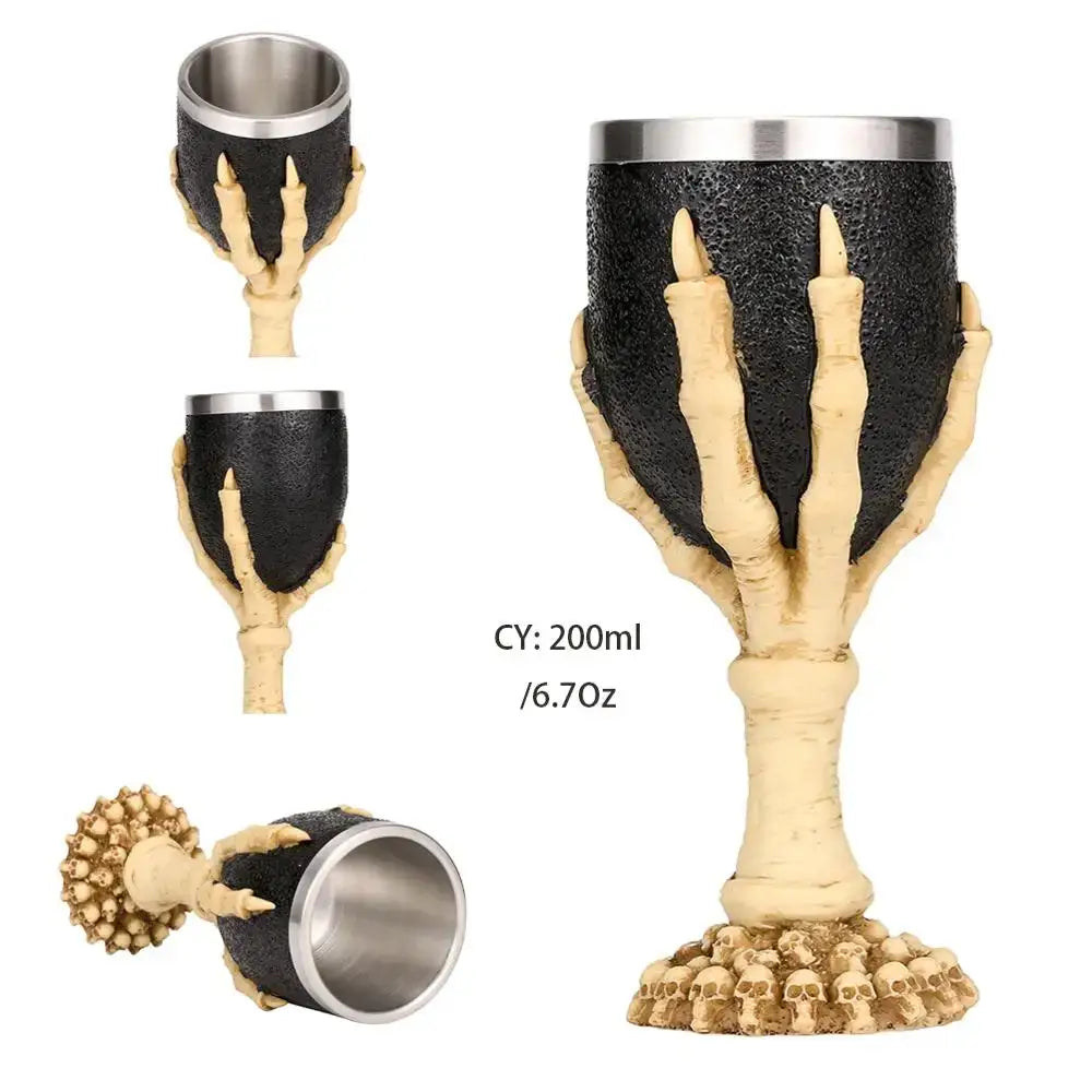 Antique gothic silver dragon king goblet dining room whiskey glass