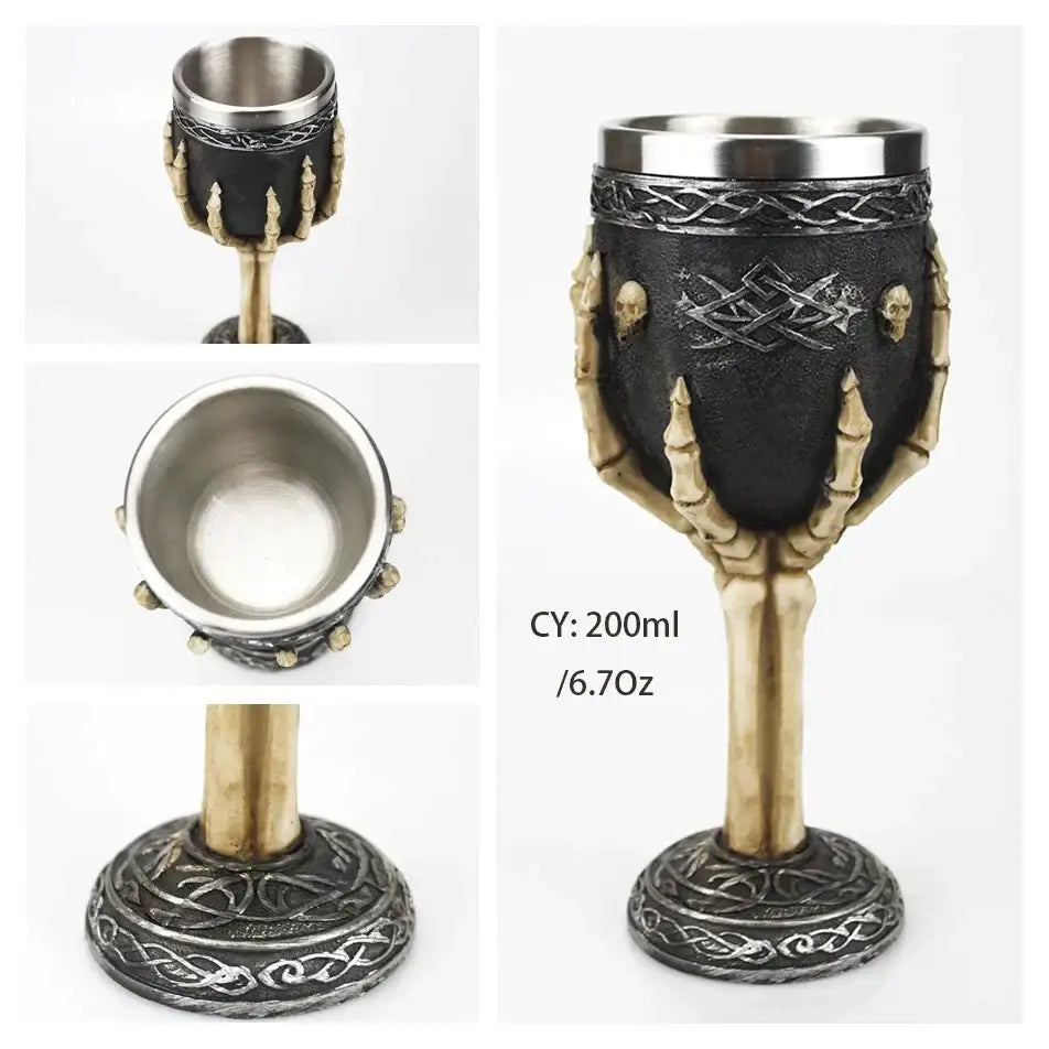 Antique gothic silver dragon king goblet dining room whiskey glass
