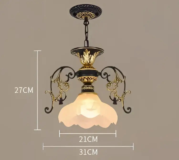 Antique industrial black & gold loft chandelier dining room light