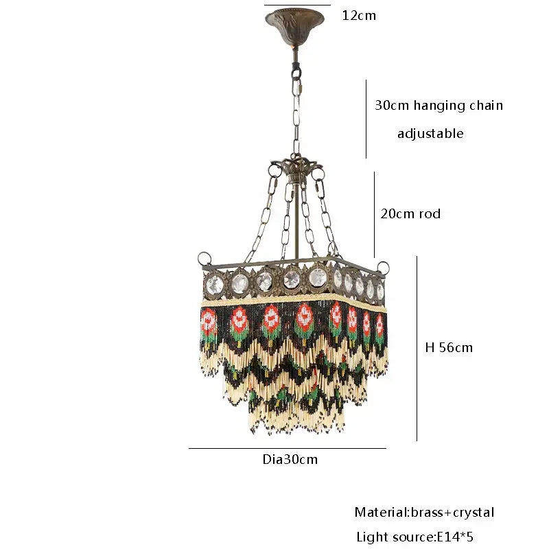 Antique retro black rose tassel pendant lights – living room chandelier
