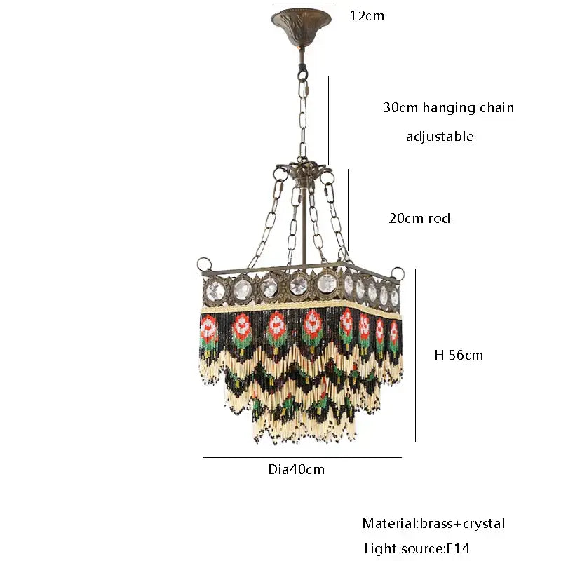 Antique retro black rose tassel pendant lights – living room chandelier