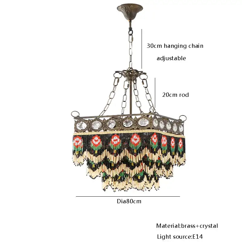 Antique retro black rose tassel pendant lights – living room chandelier