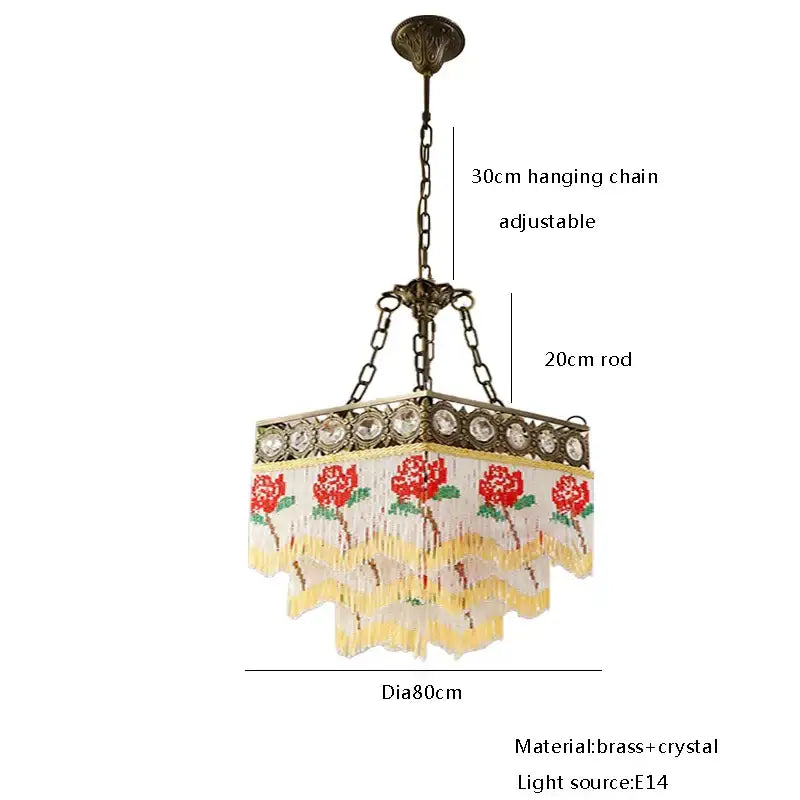 Antique retro black rose tassel pendant lights – living room chandelier