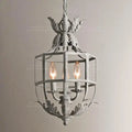 Antique wrought iron elegant candle chandelier dining room lantern