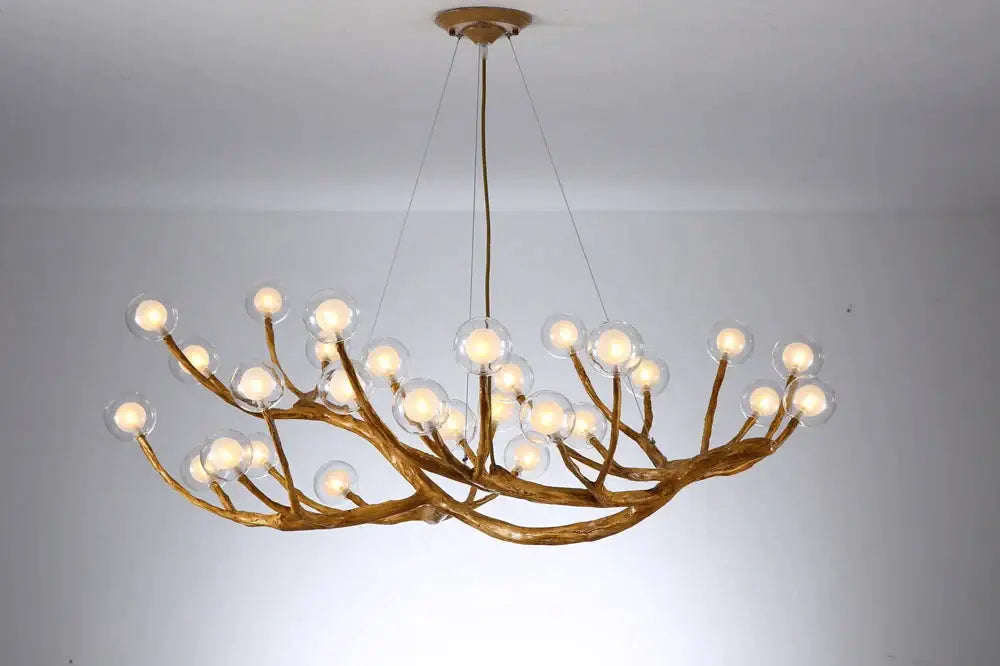 Antler style dark brown glass bubble led pendant light dining room