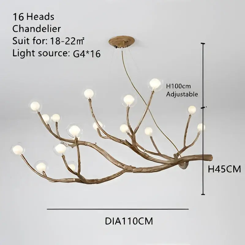 Antler style dark brown glass bubble led pendant light dining room