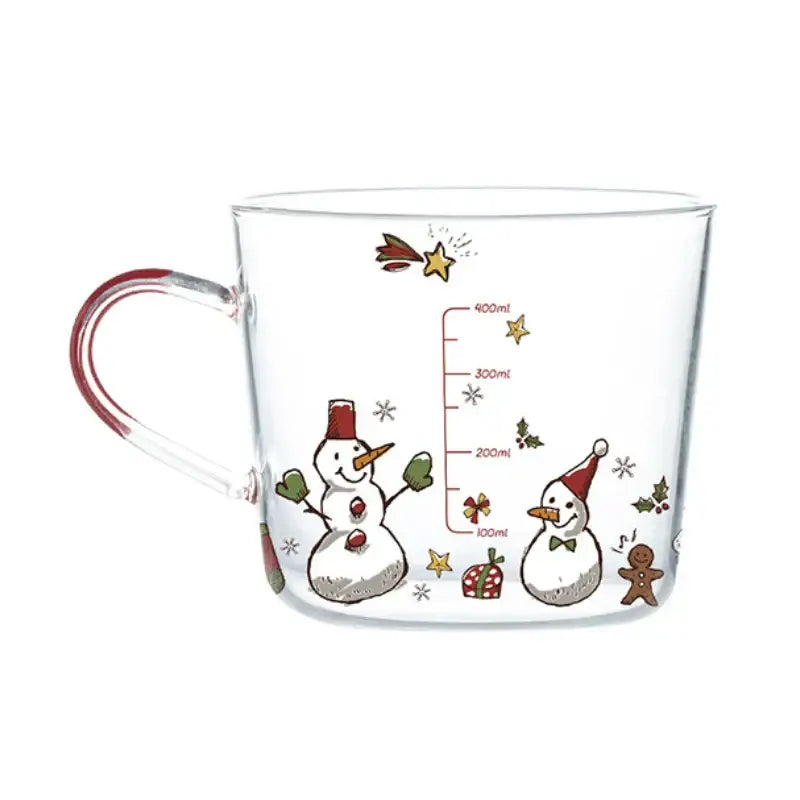 Apricot and orange pattern 500ml glass mug for kitchen breakfast