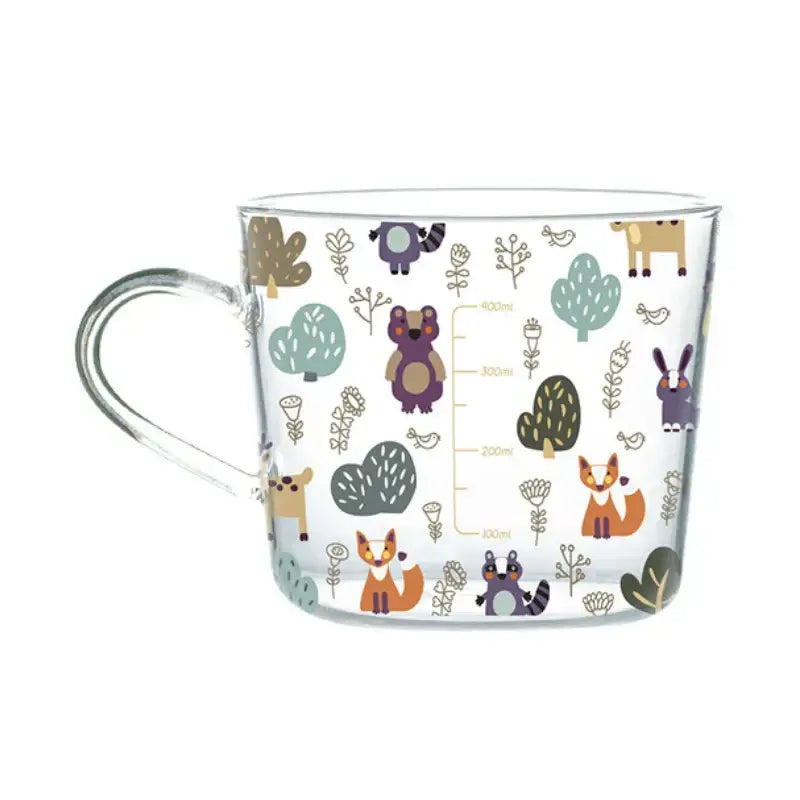 Apricot and orange pattern 500ml glass mug for kitchen breakfast