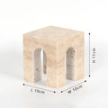 Architectural beige travertine coffee table cabinet living room stool