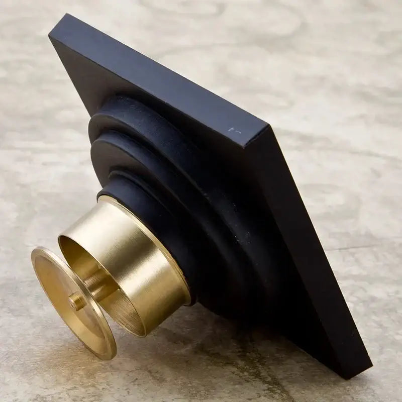 Art carved black brass & gold shower drain cover bathroom grate