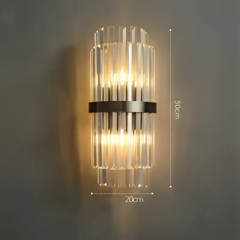 Art deco black & gold stainless wall sconce bedroom ribbed glass