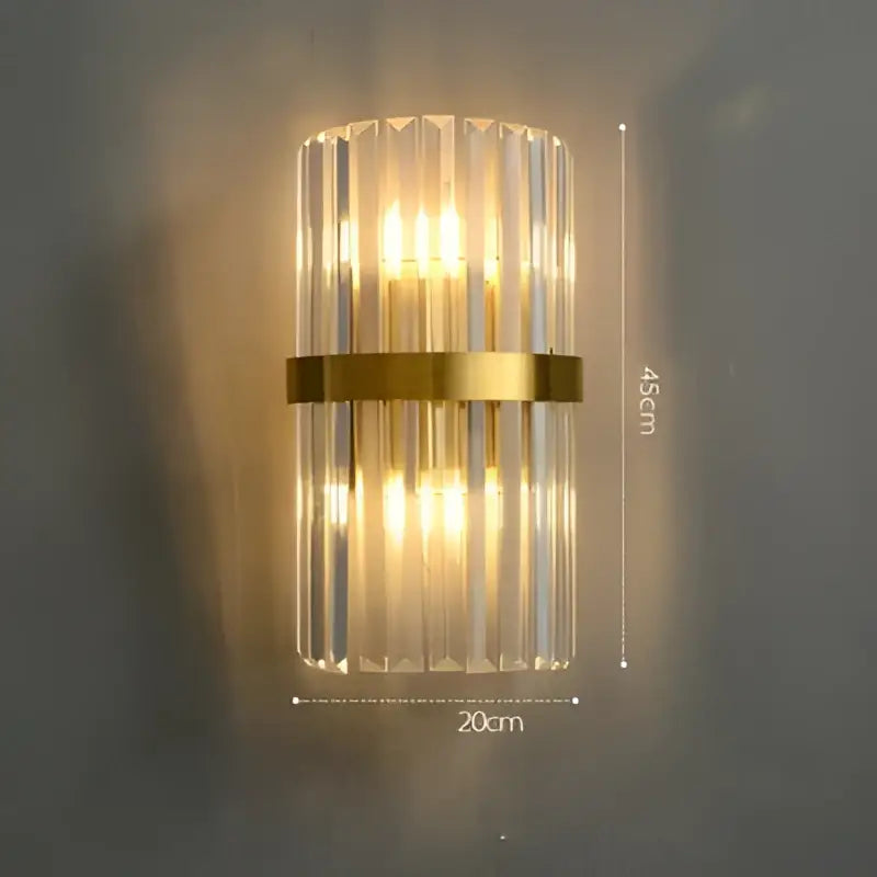 Art deco black & gold stainless wall sconce bedroom ribbed glass