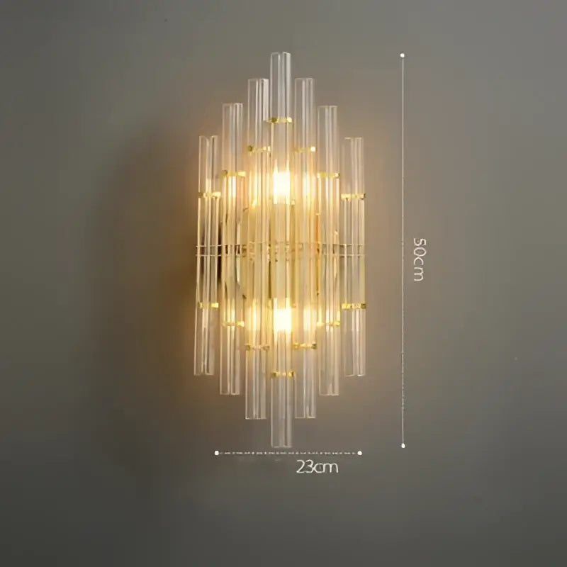 Art deco black & gold stainless wall sconce bedroom ribbed glass