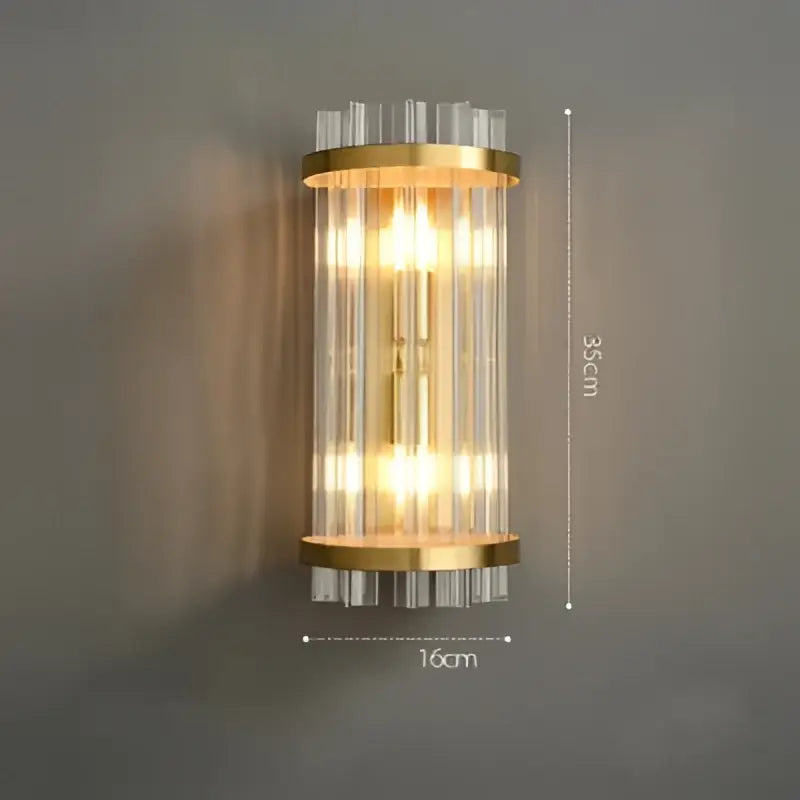 Art deco black & gold stainless wall sconce bedroom ribbed glass