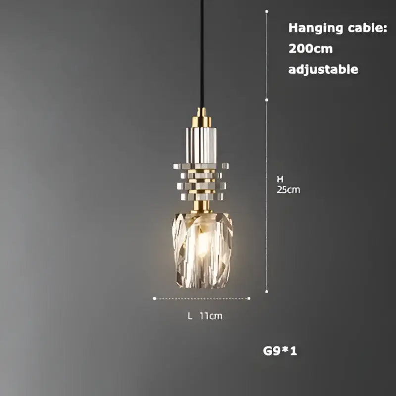 Art deco brass crystal led ceiling chandelier dining room pendant