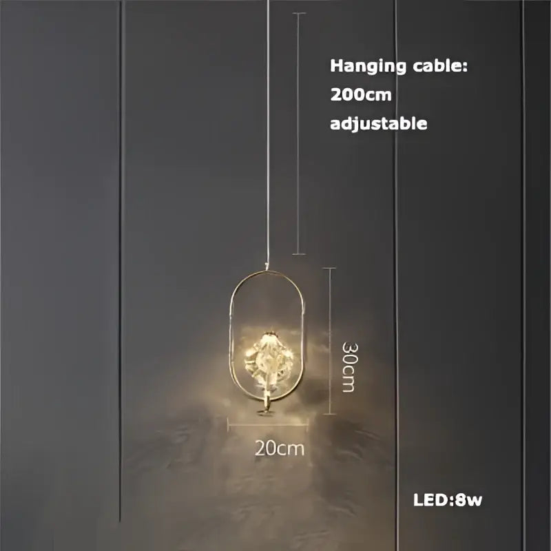 Art deco brass crystal led ceiling chandelier dining room pendant
