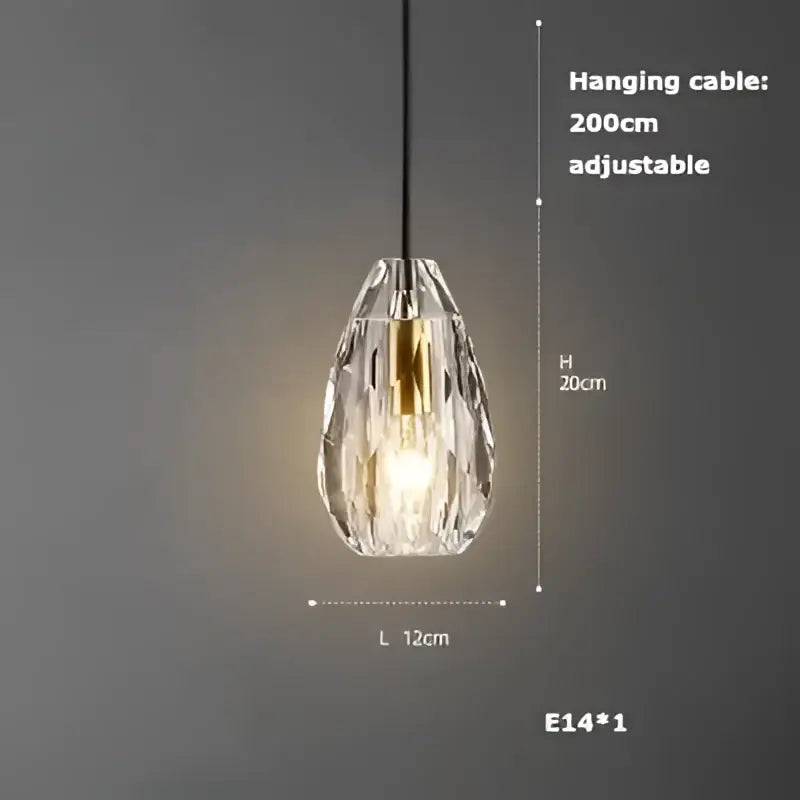 Art deco brass crystal led ceiling chandelier dining room pendant