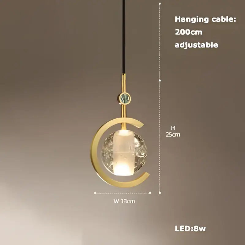 Art deco brass crystal led ceiling chandelier dining room pendant