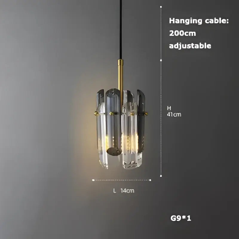 Art deco brass crystal led ceiling chandelier dining room pendant
