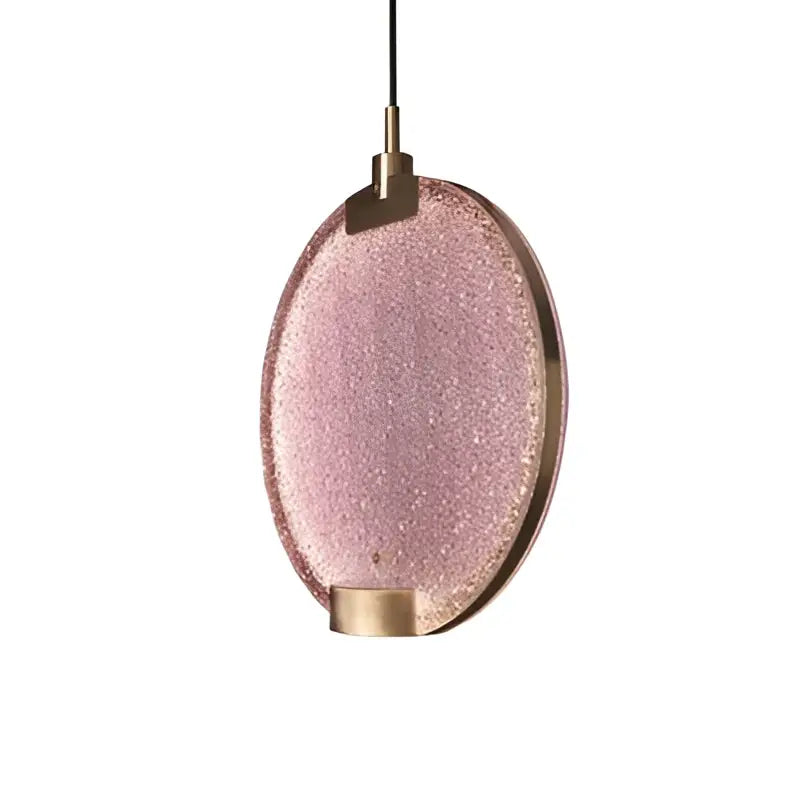 Art deco clear pink glass pendant light kitchen led sphere