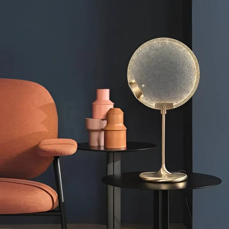 Art deco clear pink glass pendant light kitchen led sphere