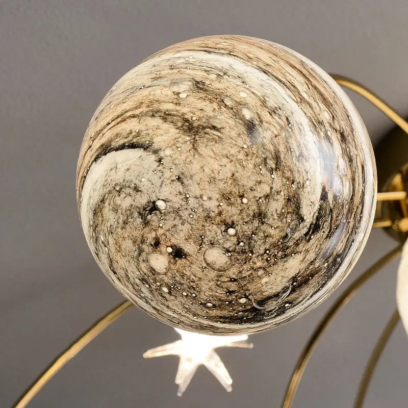 Art deco gold planet ball pendant lamp dining room hanging light